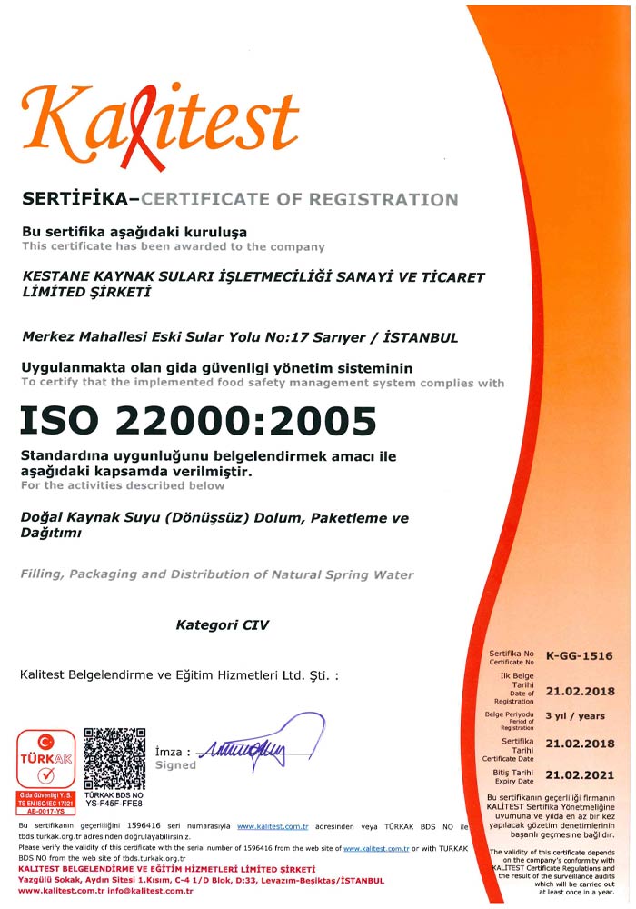 ISO 22000 gıda güvenliği belgesi