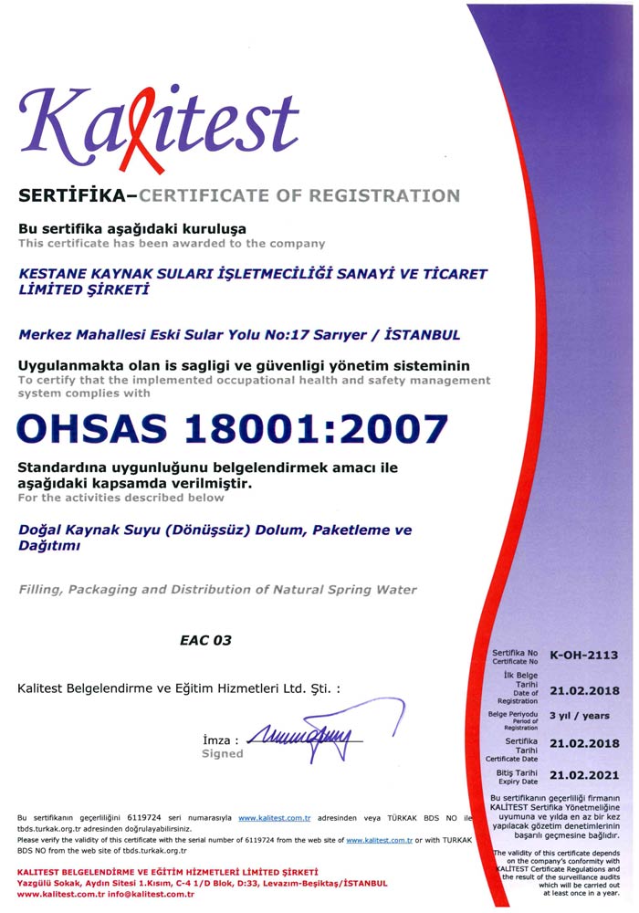 OHSAS iş sağlığı ve güvenliği belgesi